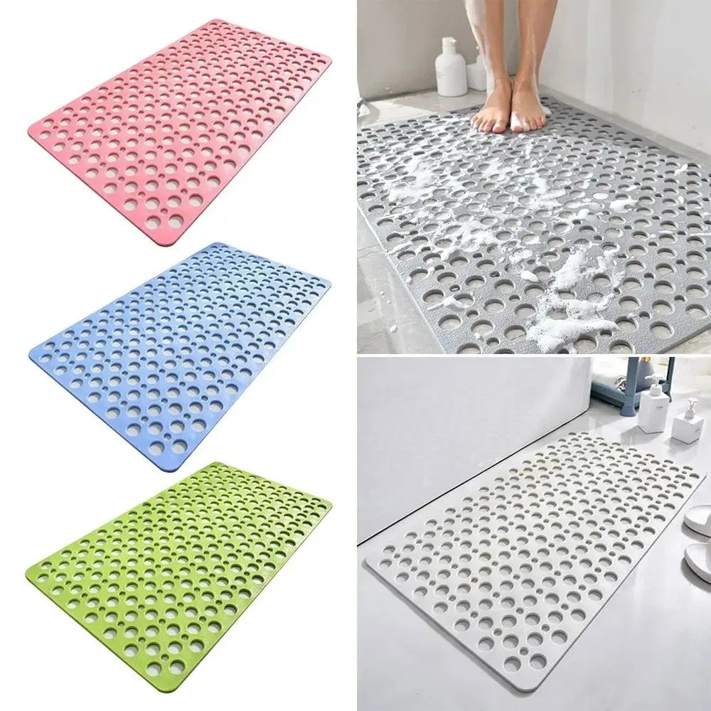 Slip Anti Mould Rubber Anti Slip Bath Mat with Drain Holes Machine Washable Antibacterial Resistant Shower Mat for Shower or Tub