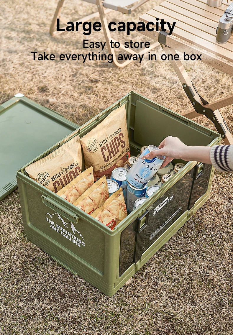 UFORU Foldable Storage Box Multi-layer Thickened Trunk Organizer with Lid – Perfect for Camping Picnic Car Storage