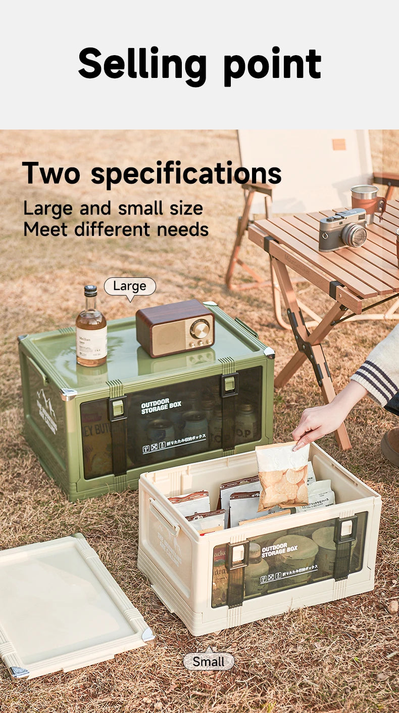 UFORU Foldable Storage Box Multi-layer Thickened Trunk Organizer with Lid – Perfect for Camping Picnic Car Storage