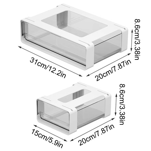 Drawer Storage Box Under Table Hidden Self-Adhesive Drawer Type Organizer Cabinet Office Desk Cosmetics Stationery Storage Rack
