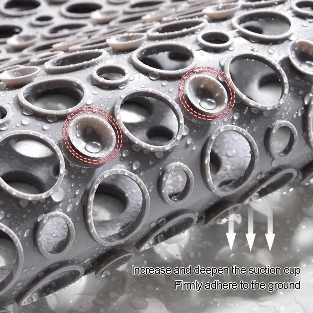 Slip Anti Mould Rubber Anti Slip Bath Mat with Drain Holes Machine Washable Antibacterial Resistant Shower Mat for Shower or Tub