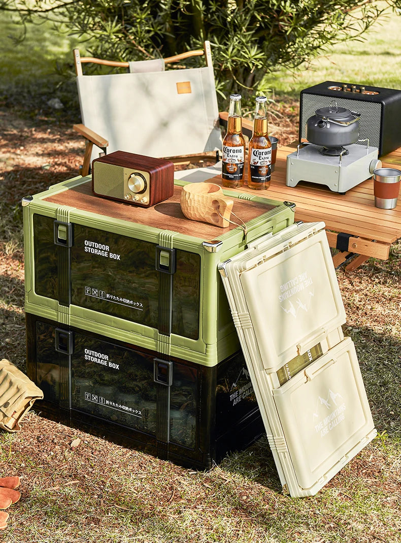 UFORU Foldable Storage Box Multi-layer Thickened Trunk Organizer with Lid – Perfect for Camping Picnic Car Storage