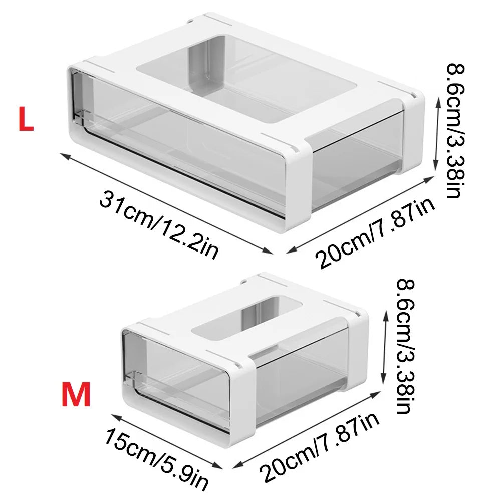 Drawer Storage Box Under Table Hidden Self-Adhesive Drawer Type Organizer Cabinet Office Desk Cosmetics Stationery Storage Rack