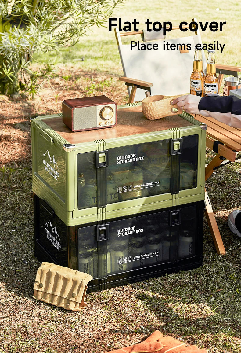 UFORU Foldable Storage Box Multi-layer Thickened Trunk Organizer with Lid – Perfect for Camping Picnic Car Storage