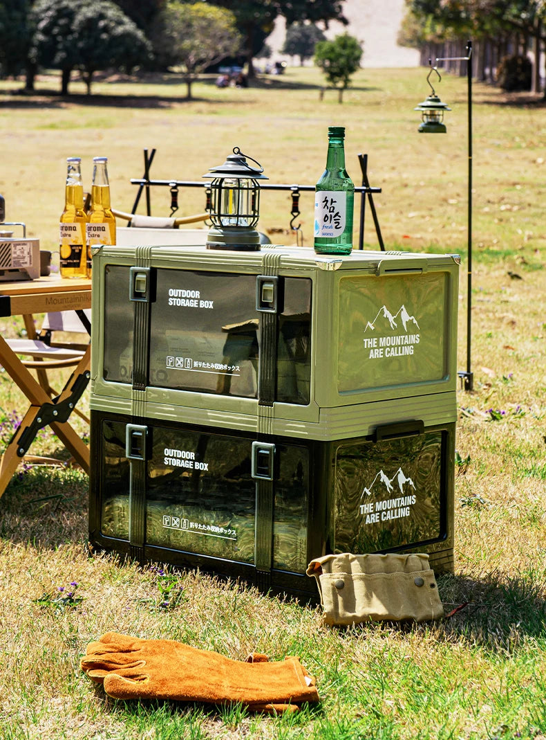 UFORU Foldable Storage Box Multi-layer Thickened Trunk Organizer with Lid – Perfect for Camping Picnic Car Storage