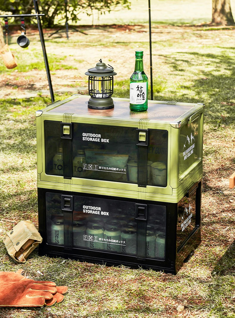 UFORU Foldable Storage Box Multi-layer Thickened Trunk Organizer with Lid – Perfect for Camping Picnic Car Storage