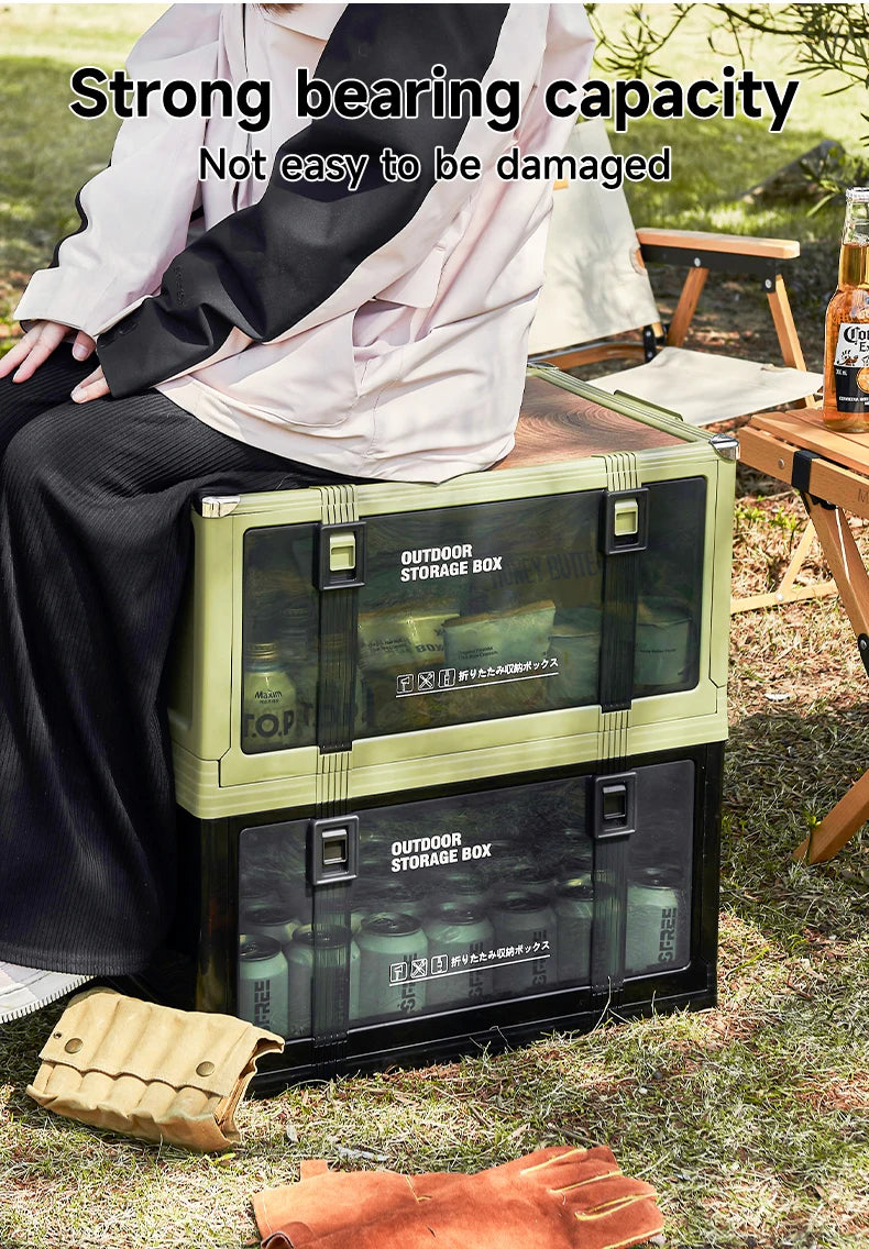 UFORU Foldable Storage Box Multi-layer Thickened Trunk Organizer with Lid – Perfect for Camping Picnic Car Storage