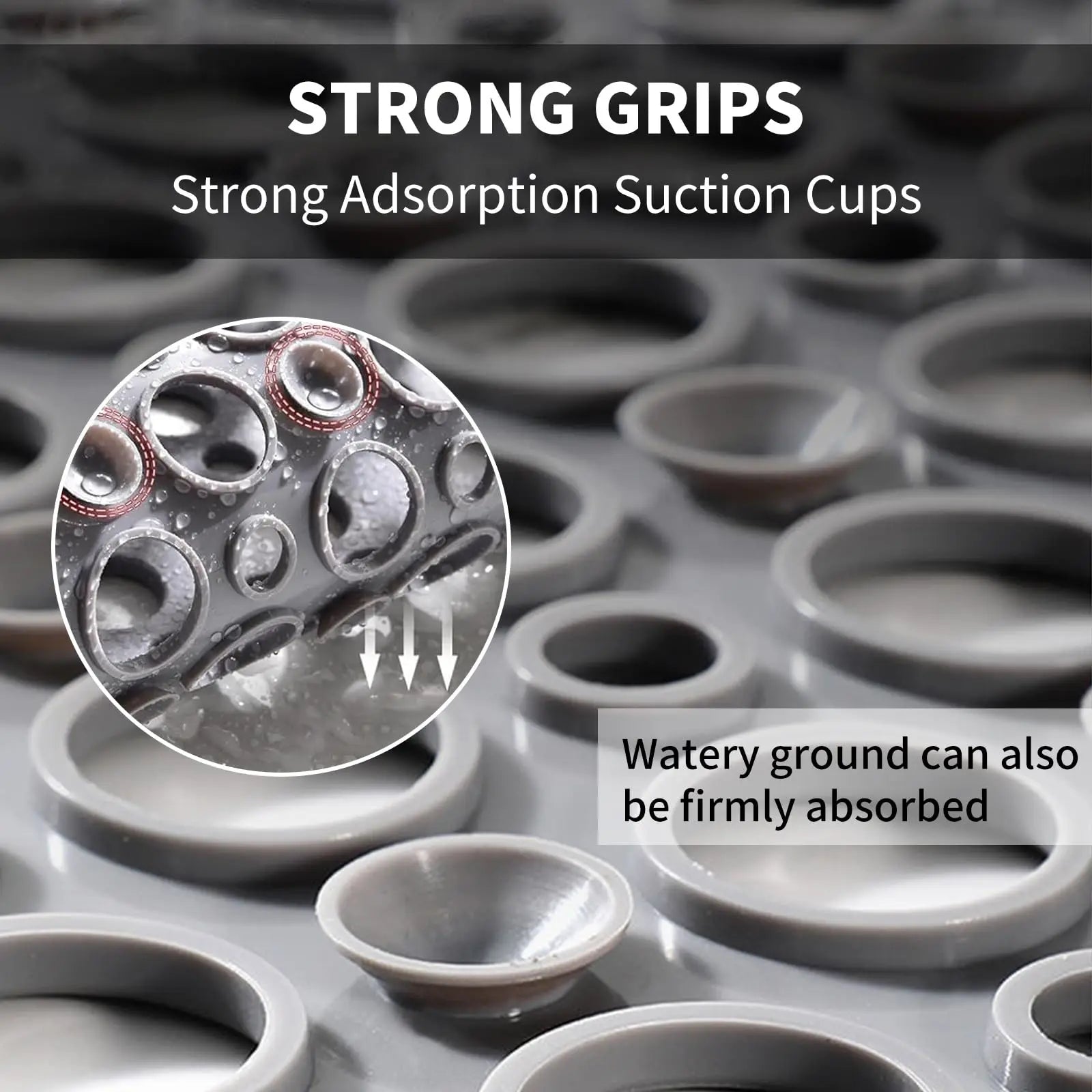 Slip Anti Mould Rubber Anti Slip Bath Mat with Drain Holes Machine Washable Antibacterial Resistant Shower Mat for Shower or Tub