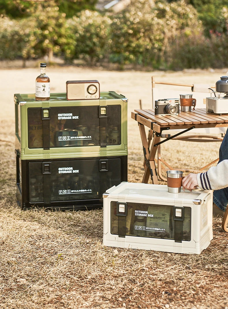 UFORU Foldable Storage Box Multi-layer Thickened Trunk Organizer with Lid – Perfect for Camping Picnic Car Storage