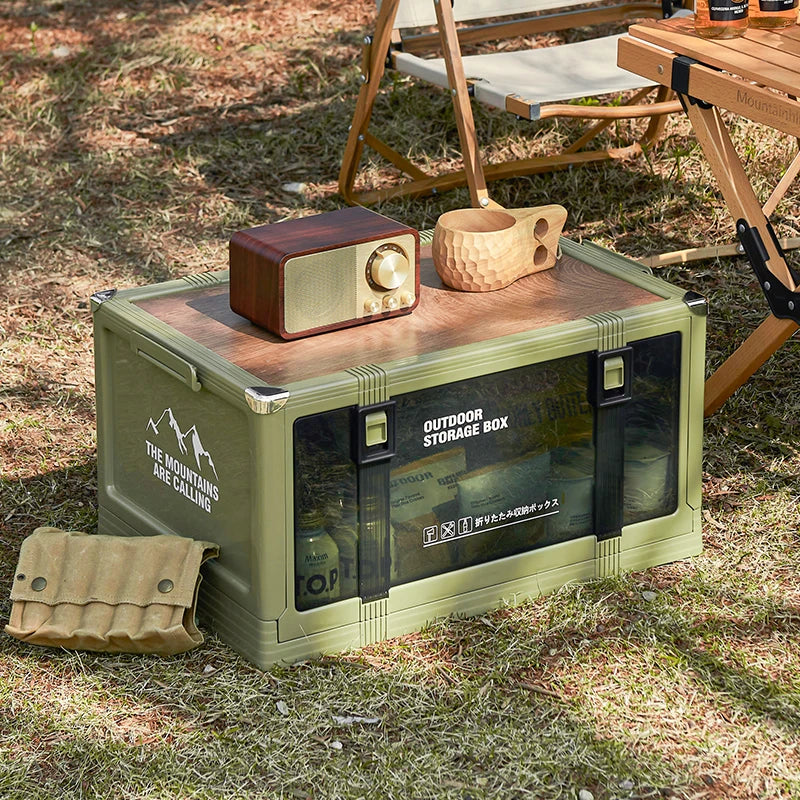 UFORU Foldable Storage Box Multi-layer Thickened Trunk Organizer with Lid – Perfect for Camping Picnic Car Storage