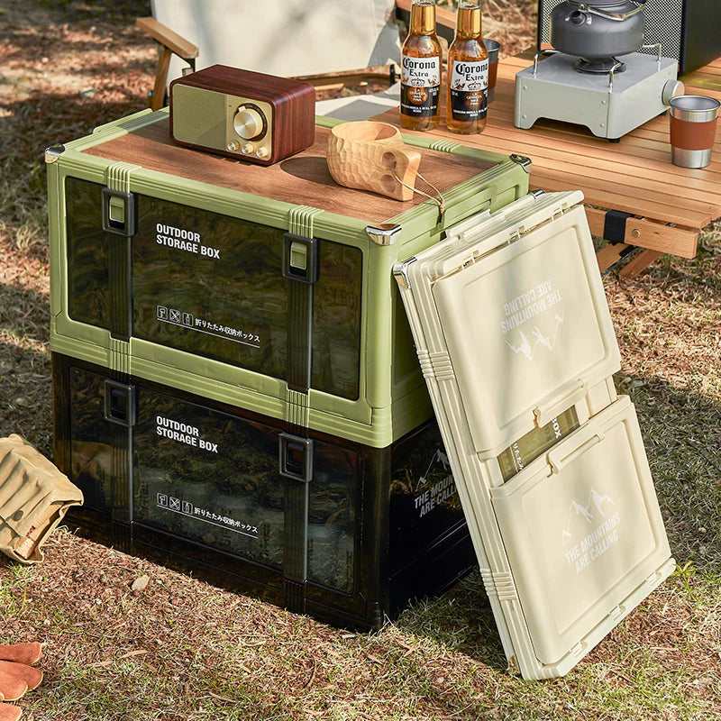 UFORU Foldable Storage Box Multi-layer Thickened Trunk Organizer with Lid – Perfect for Camping Picnic Car Storage